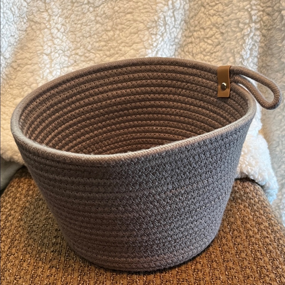 Gray Woven Storage Basket - Picture 1 of 8